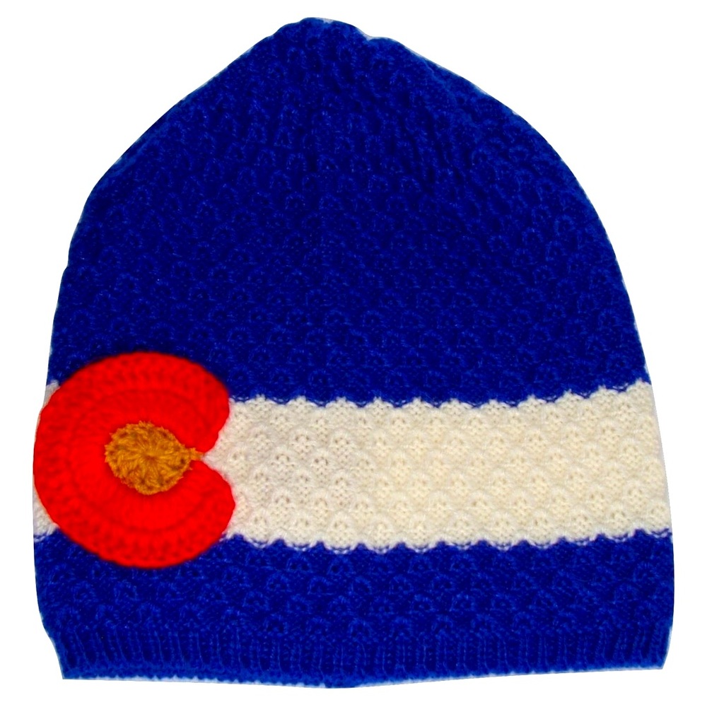 Beanie Colorado Flag Hand Knit 100% Alpaca O/S - Picture 2 of 2
